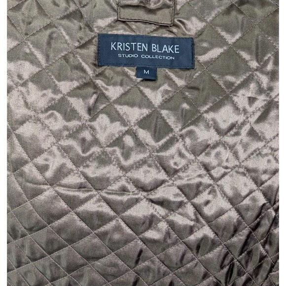 Vintage Green Military Trench‎ Coat Kristen Blake Studio Collection Belted M - Picture 6 of 7